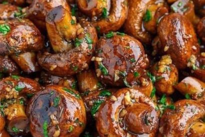 Thumbnail for Garlic Butter Air Fryer Mushrooms