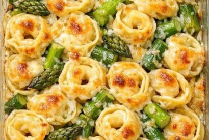 Thumbnail for Tortellini Alfredo with Asparagus