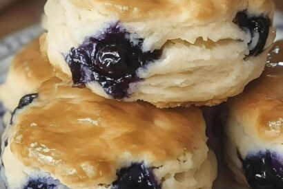 Thumbnail for Blueberry Butter Biscuits with Sweet Vanilla Honey Glaze
