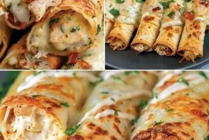 Thumbnail for Creamy Cheesy Garlic Chicken Wraps