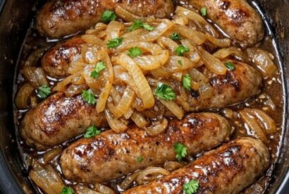 Thumbnail for Skillet Sausages with Caramelized Onion Gravy